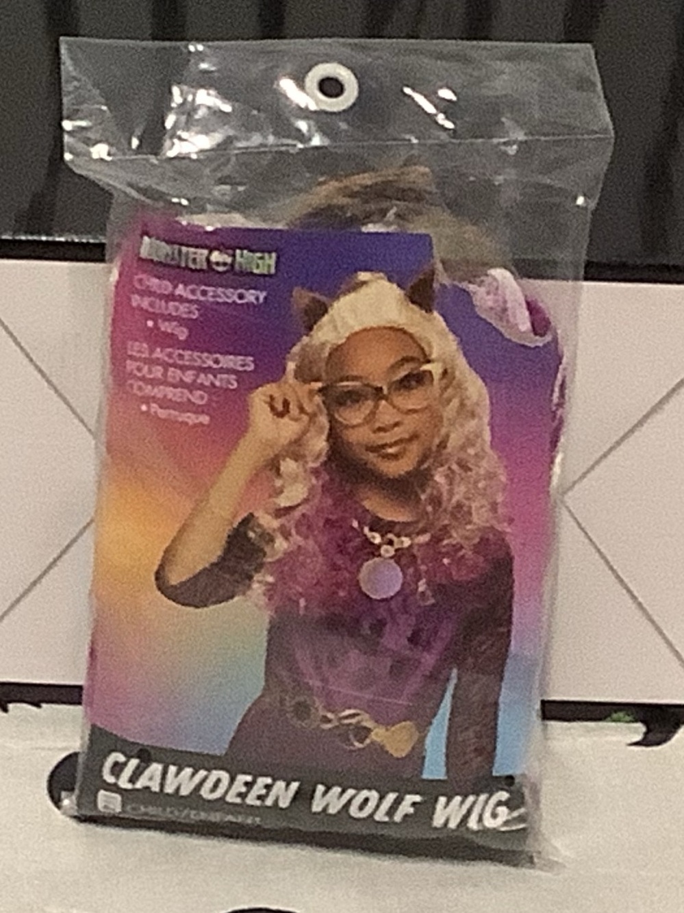 monster high Blonde Wig with Purple Tips Clawdeen Wolf Kids Costume
